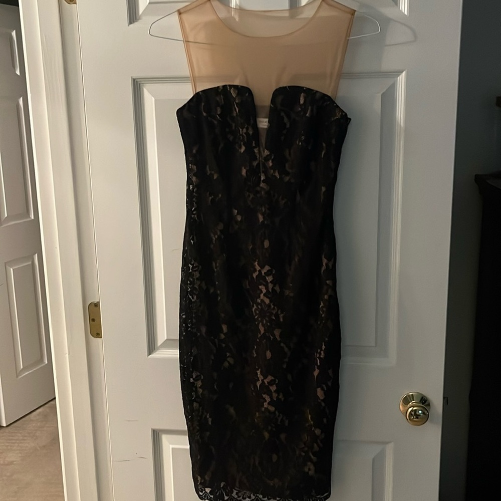 Black lace cocktail dress